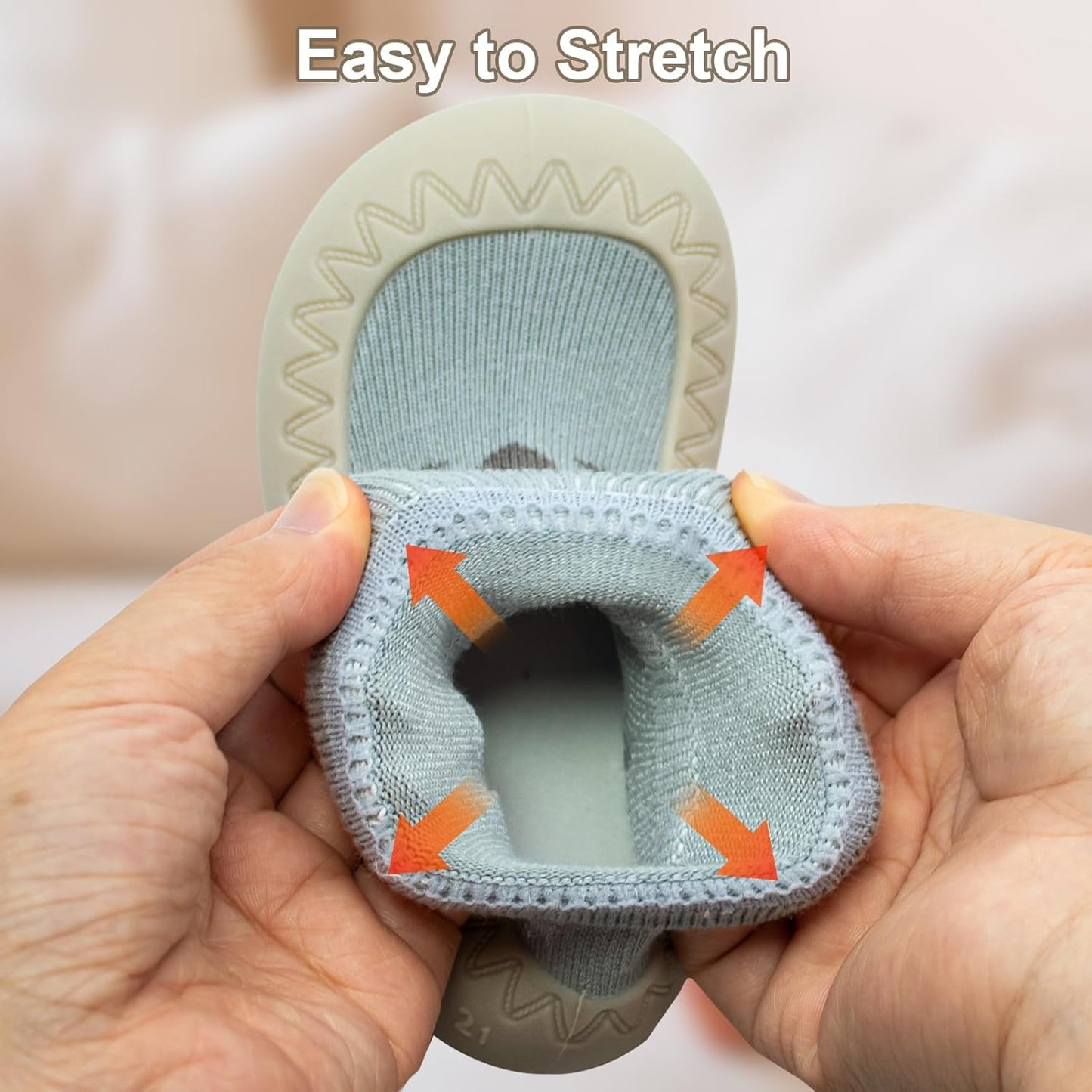 2 Pair Caroon Non-slip Baby Shoes, Slippers for Boys & Girls - Soft Rubber Grippers, Khaki, White, Pink, Blue - Infant First Walking Shoes, 6-12, 12-18, 18-24 Months