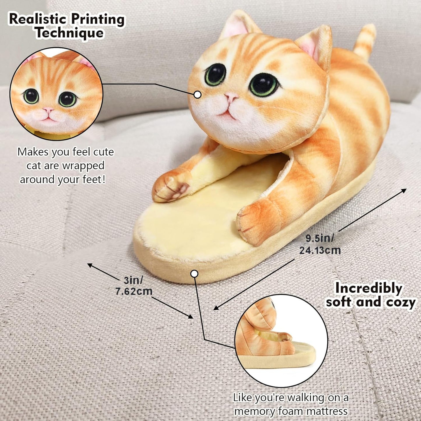 Animal Cute Slippers for Girls,Cat Slippers for Kids,Fuzzy Indoor House Slippers for Boys,Funny Birthday Cat Gifts for Cat Lovers